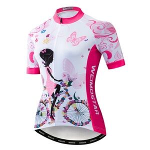 WOMENS CYCLING BIKING BREATHABLE QUICK DRY JERSEY SILICONE BAND ON HEM SIZE XL